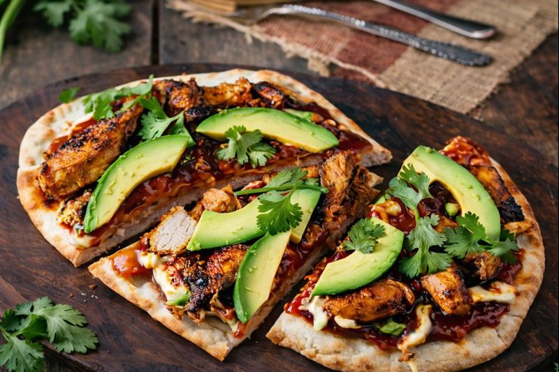BBQ Chicken Avocado Flatbread