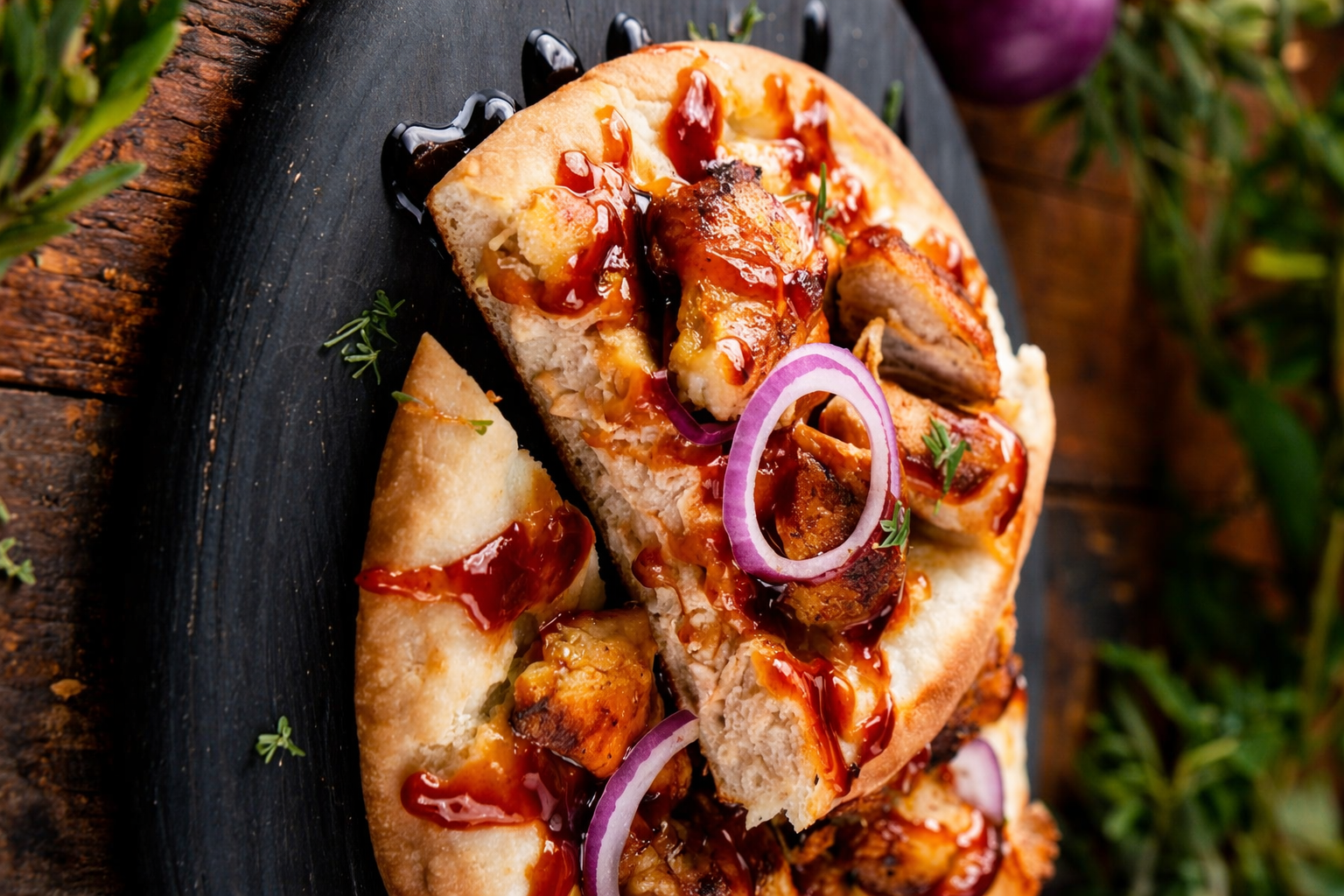 Classic BBQ Chicken & Red Onion Flatbread