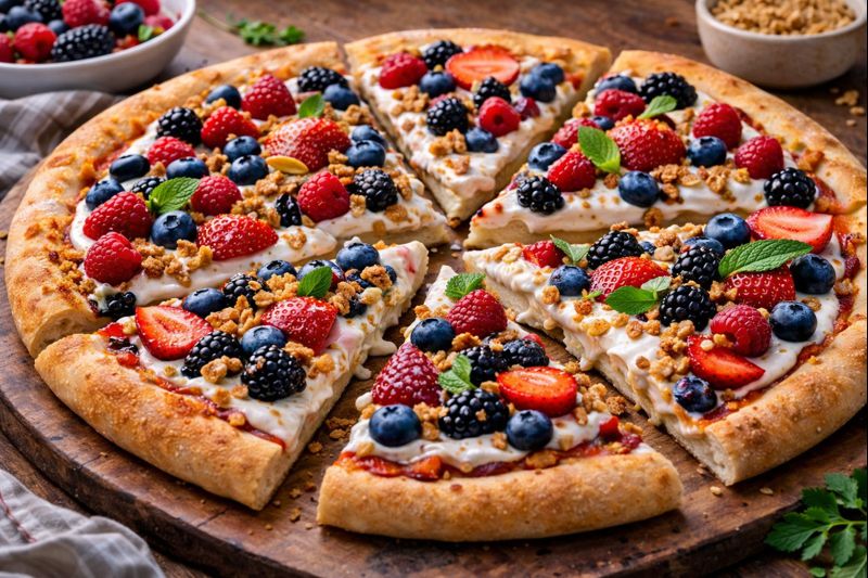 Greek Yogurt & Berry Breakfast Pizza