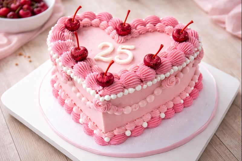 Heart-Shaped Buttercream Cake
