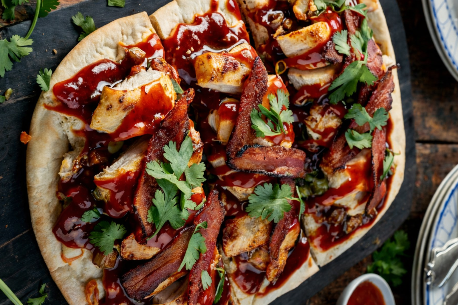Spicy BBQ Chicken Bacon Flatbread