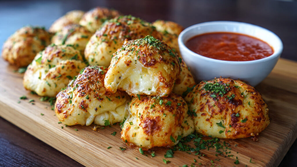 Garlic Parmesan Knots with Marinara Dip