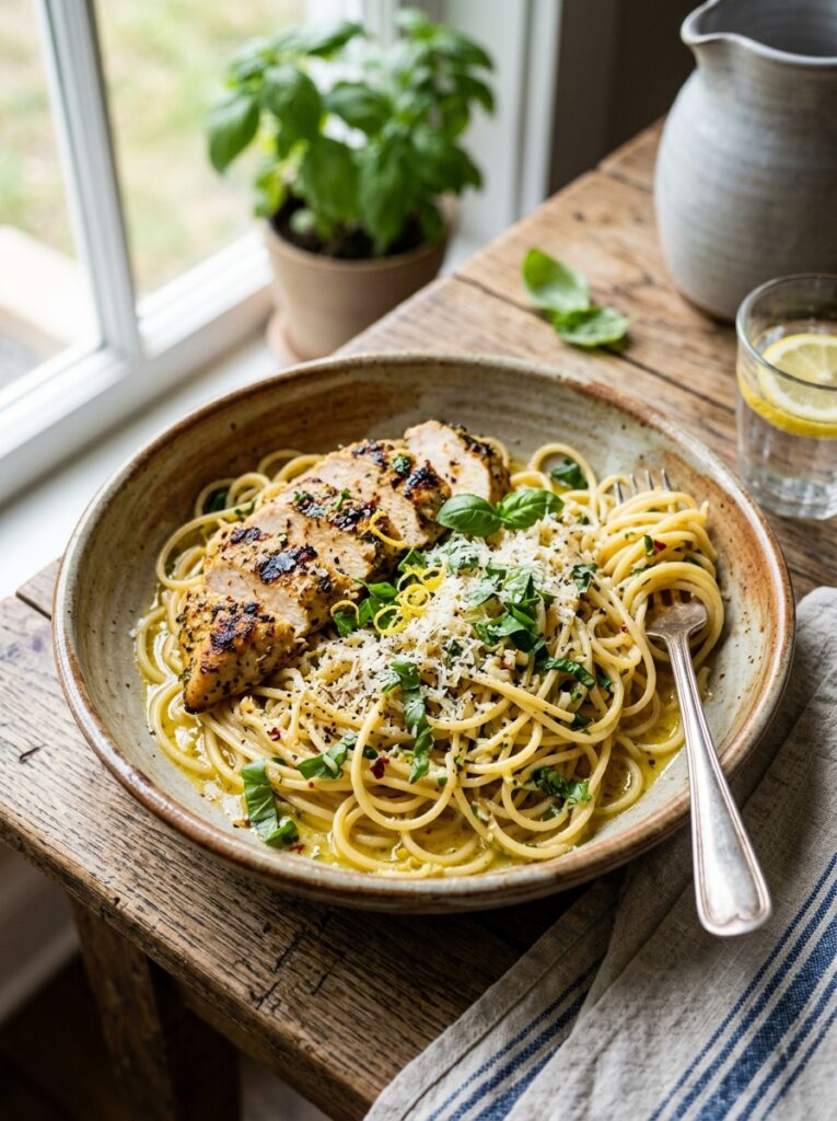 Classic Lemon Basil Chicken Pasta