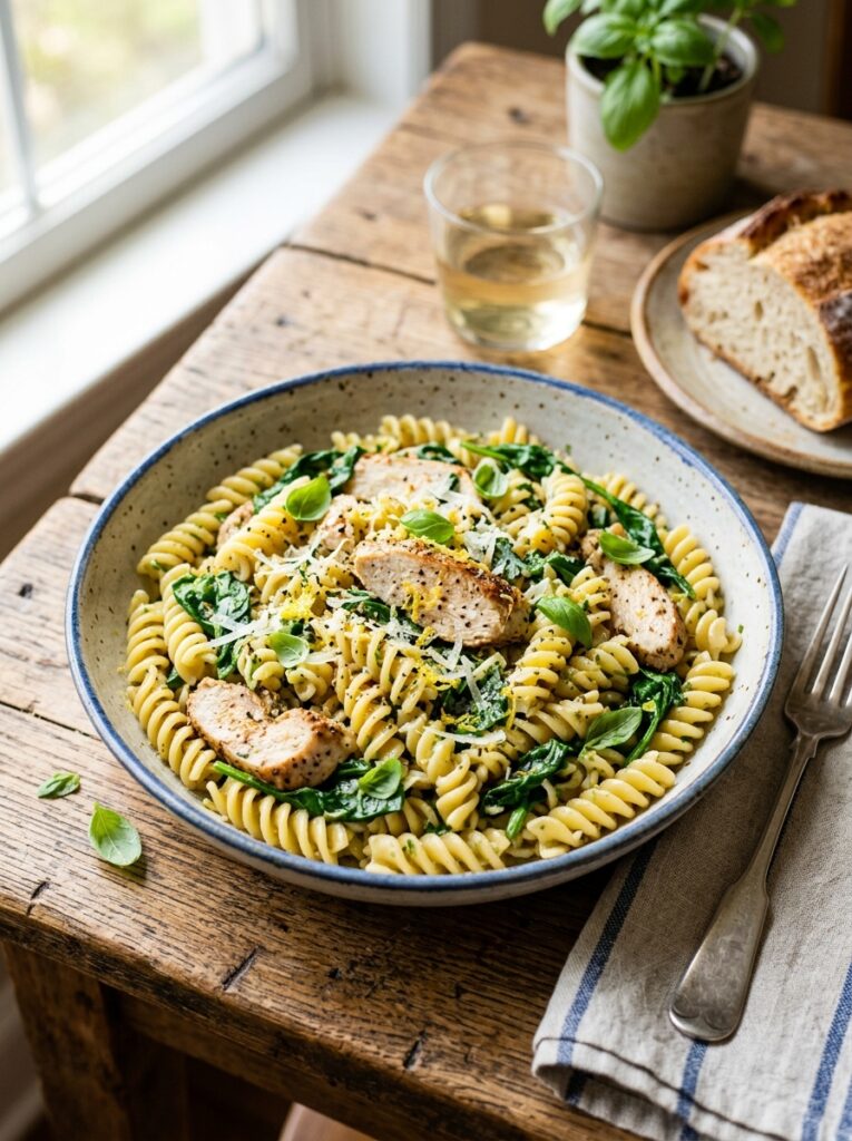Spinach Lemon Basil Pasta